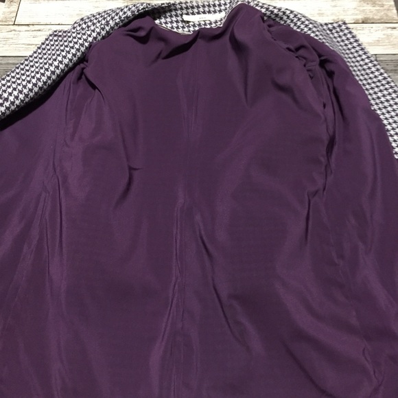Gibson Houndstooth Plaid Blazer Women’s XS Gray Purple No Show Button - Picture 9 of 10